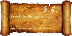 Brachna Gergely névjegykártya
